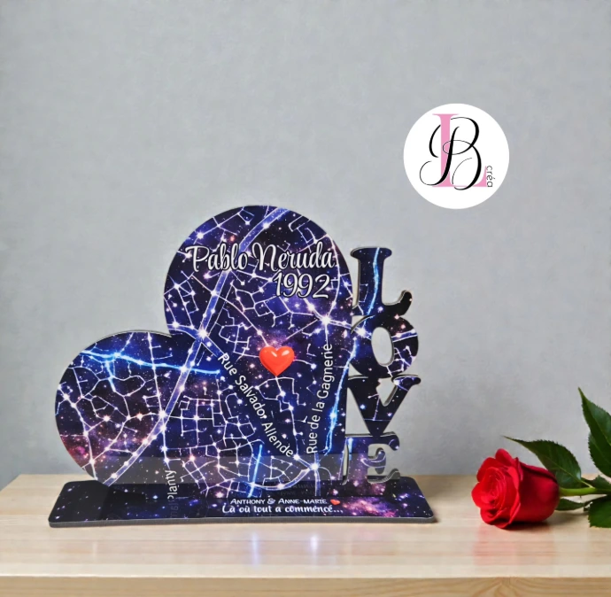 création coeur sublimation bois 